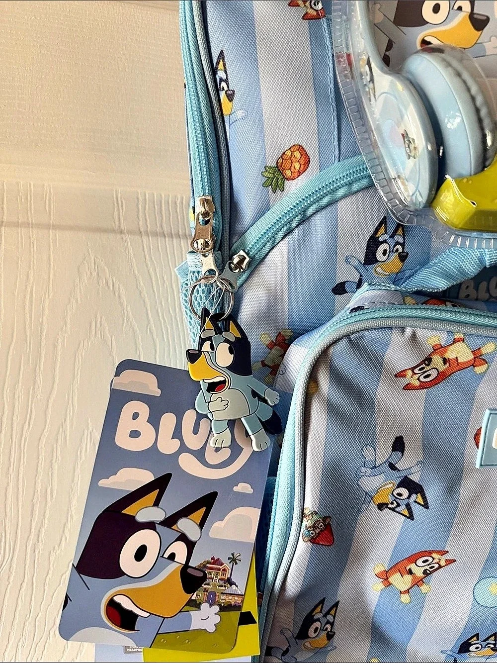 Bluey Bluey Studio Grade Backpack with Headphones Blue & White NWT